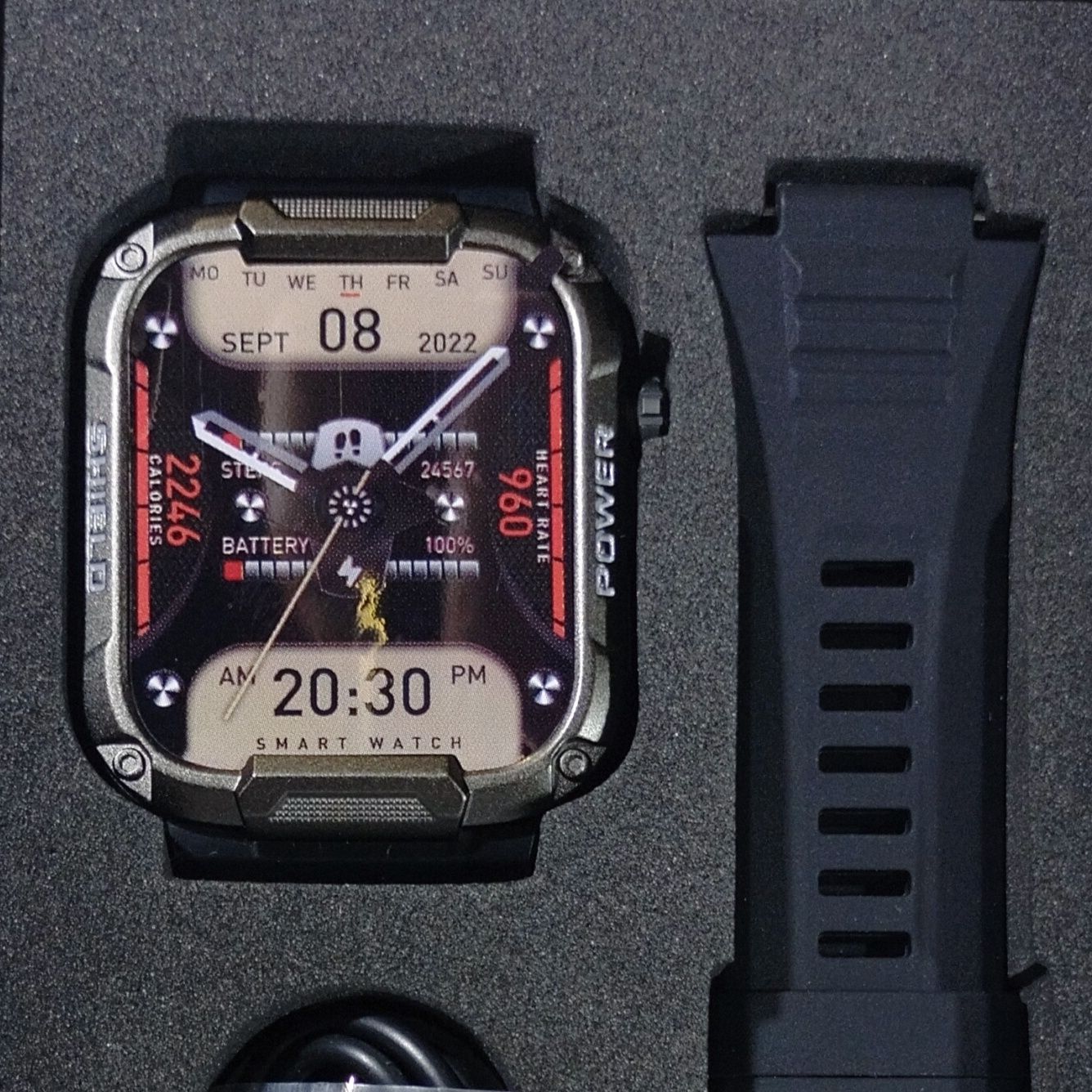 Смарт-часы MELANDA мужские
водонепроницаемые (Іp68) в стиле милитари
с