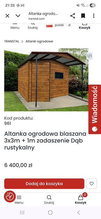 Blaszak, schowek, szopa , domek, altanka 3x3