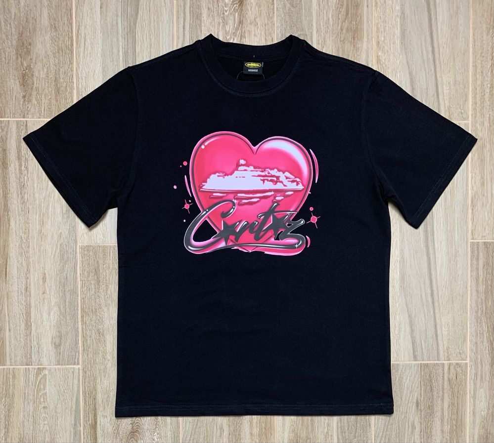 Corteiz Alcatraz Heart Tee (Black / White) (Koszulka)