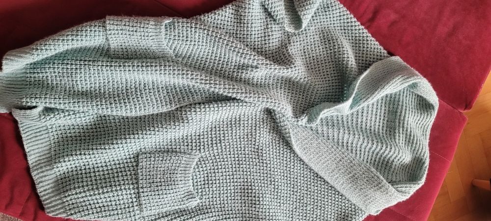 Kardigan oversize miętowy