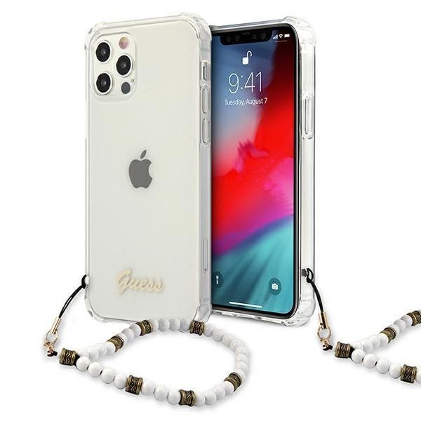 Etui Guess iPhone 12/12 Pro Transparent Hardcase White Pearl