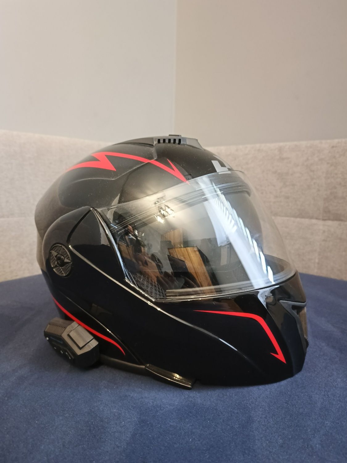 Kask Modułowy Motocyklowy M Bluetooth Z Mikrofonem Intercom
