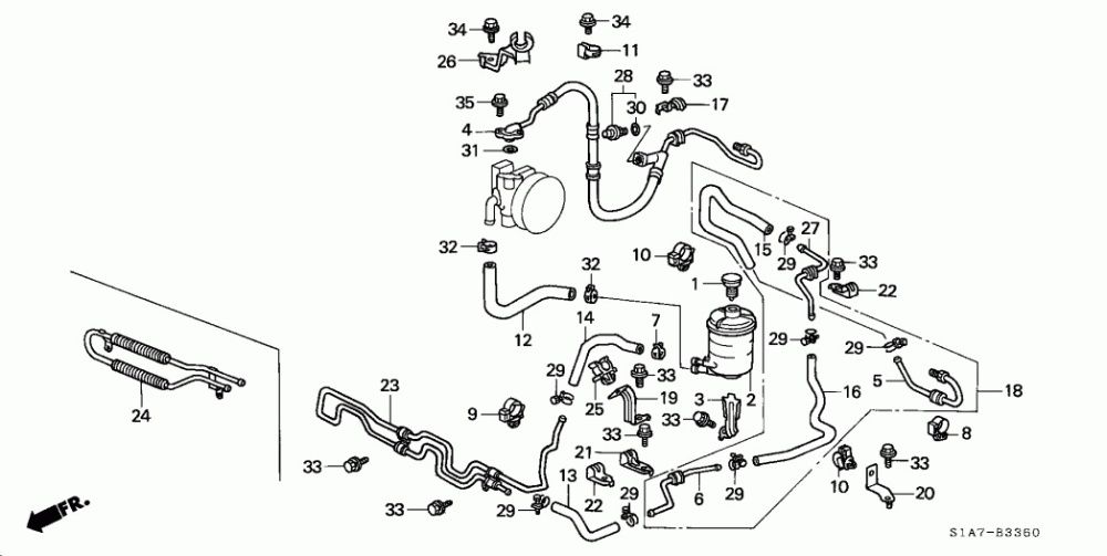 Przewód powrotny wspomagania Honda Accord VI B. 53720-S1A-G00