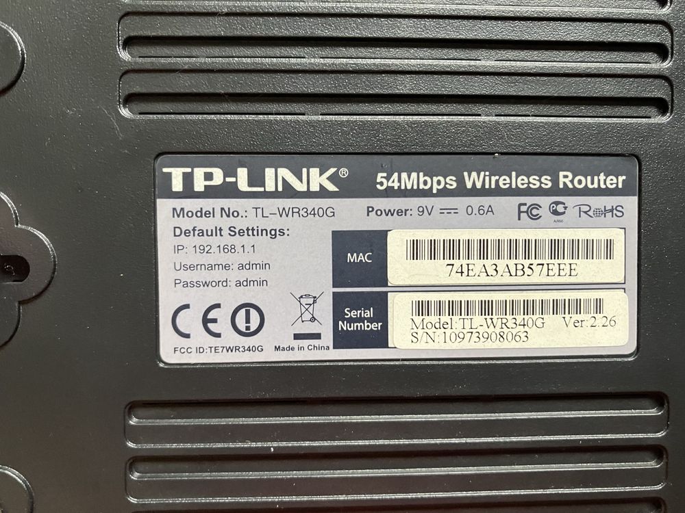 Router wifi Tp-Link TL-WR340G
