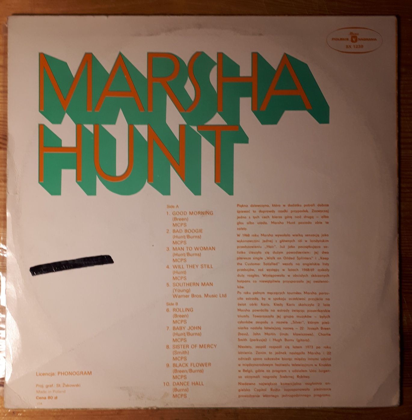 Płyta winyłowa - Marsha Hunt, LP, Stereo, EX+/EX-