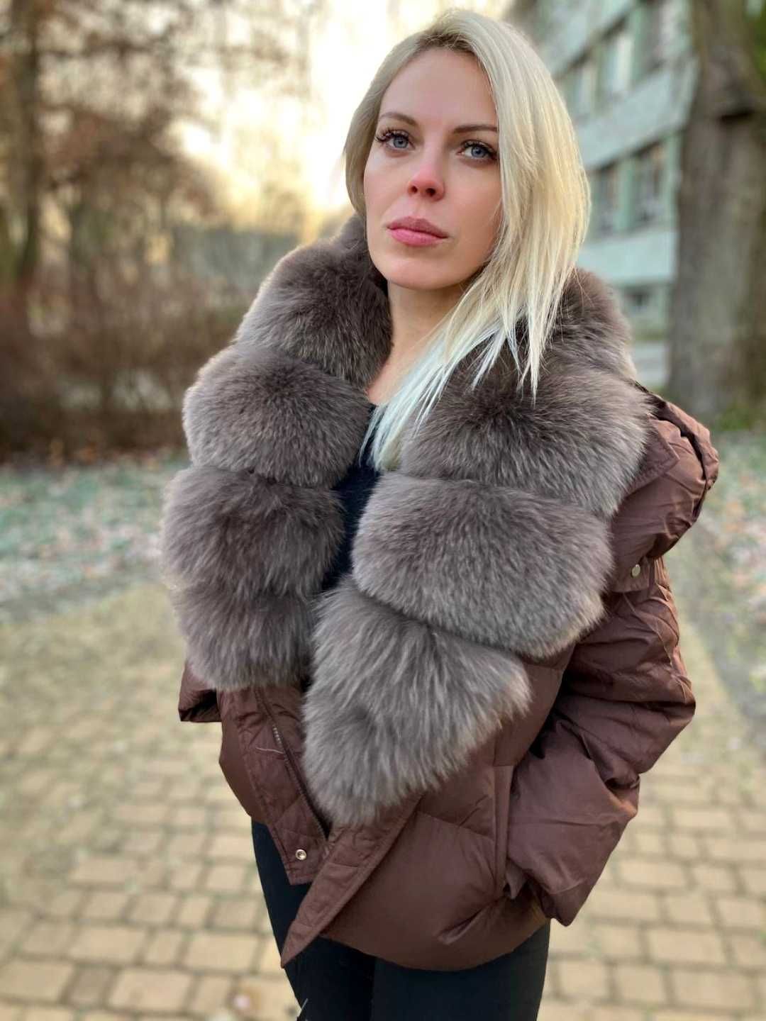 Kurtka z naturalnego futra lisa