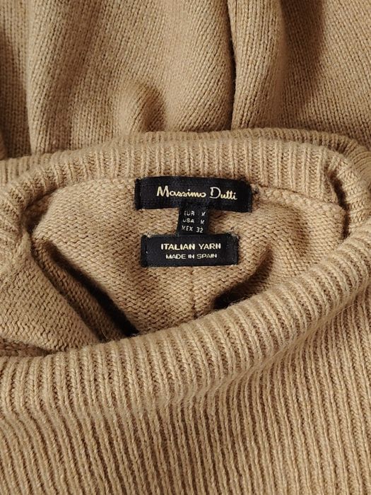 Golf Massimo dutti 38 M brązowy camelowy wełniany wiskozowy kaszmirowy