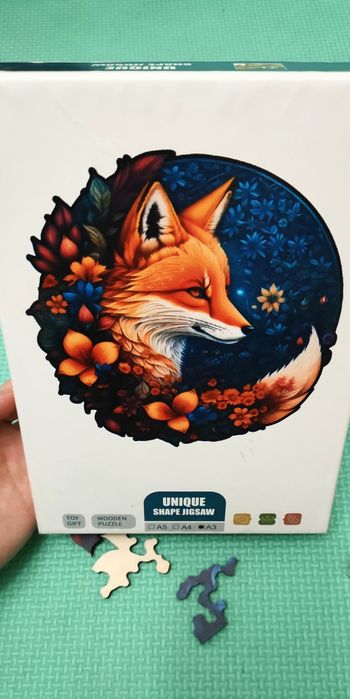 Drewniane puzzle Unique A3 lis