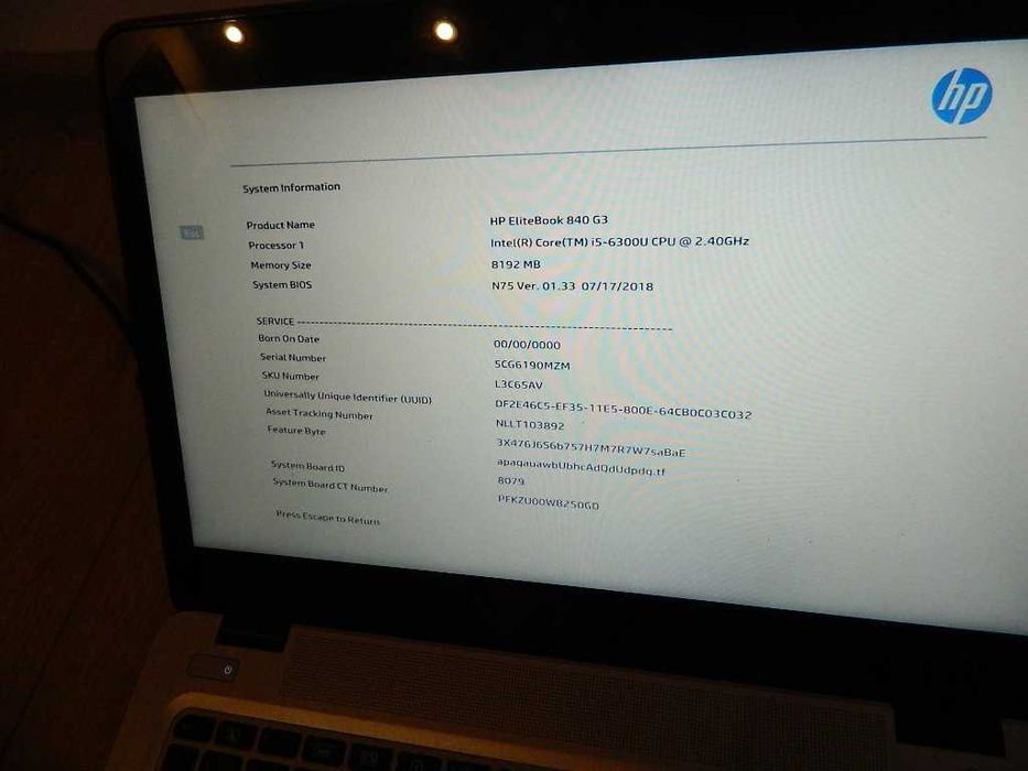 HP Elitebook 840 G3 Core i5-6300U 8GB DDR4
