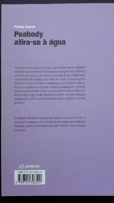 Livro "Peabody atira-se à Água" de Patrick Boman