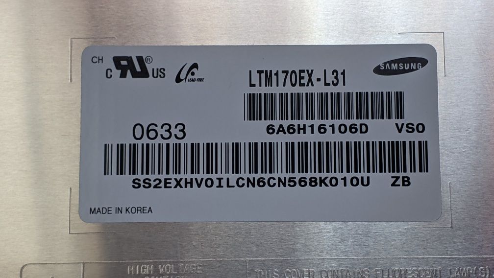 Продам 17 дюймовую матрицу Samsung LTM170EX-L31