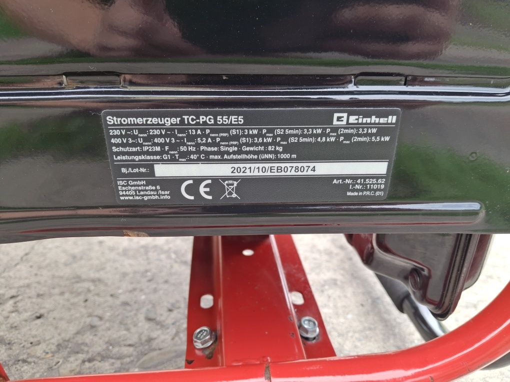 Agregat prądotwórczy trójfazowy Einhell TC-PG 55/E5 5500w 9,5 KM nowy