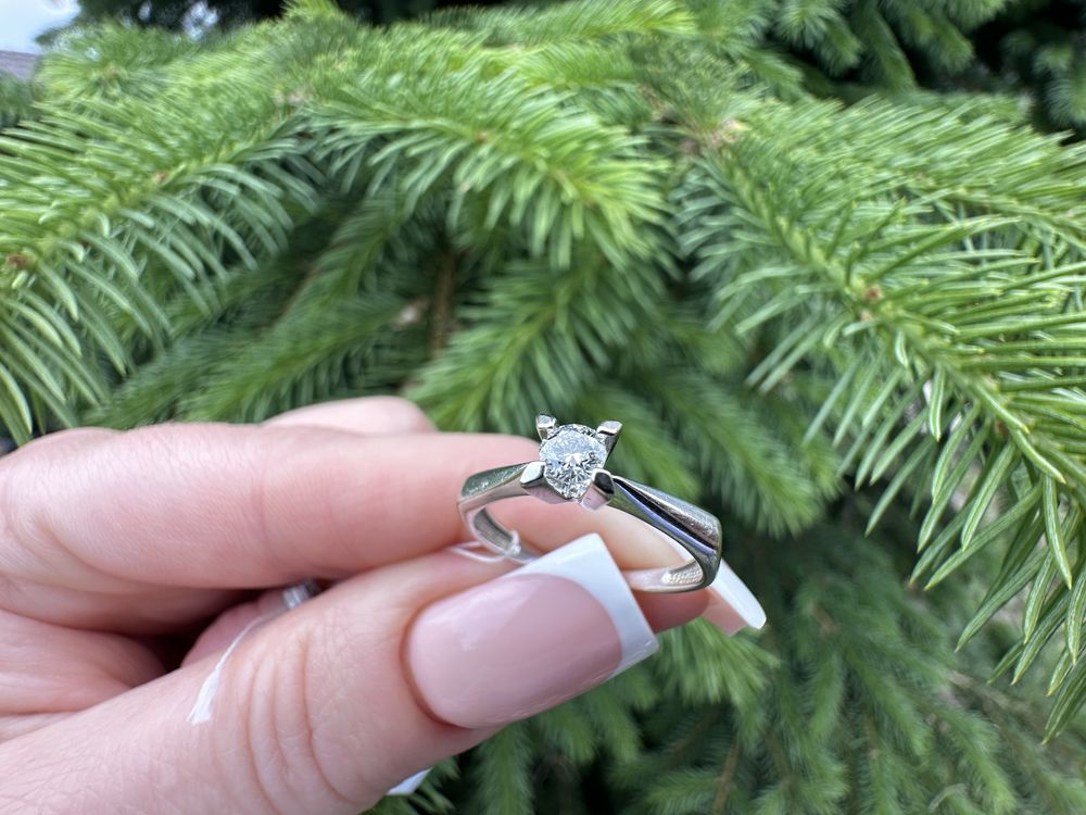 Золота каблучка з діамантом,бриллиантом кольцо,3,7 мм, 16,2 роз 0,18ct