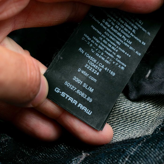 G-star Raw 3301 slim 38/34us spodnie jeansowe ciemny niebieski