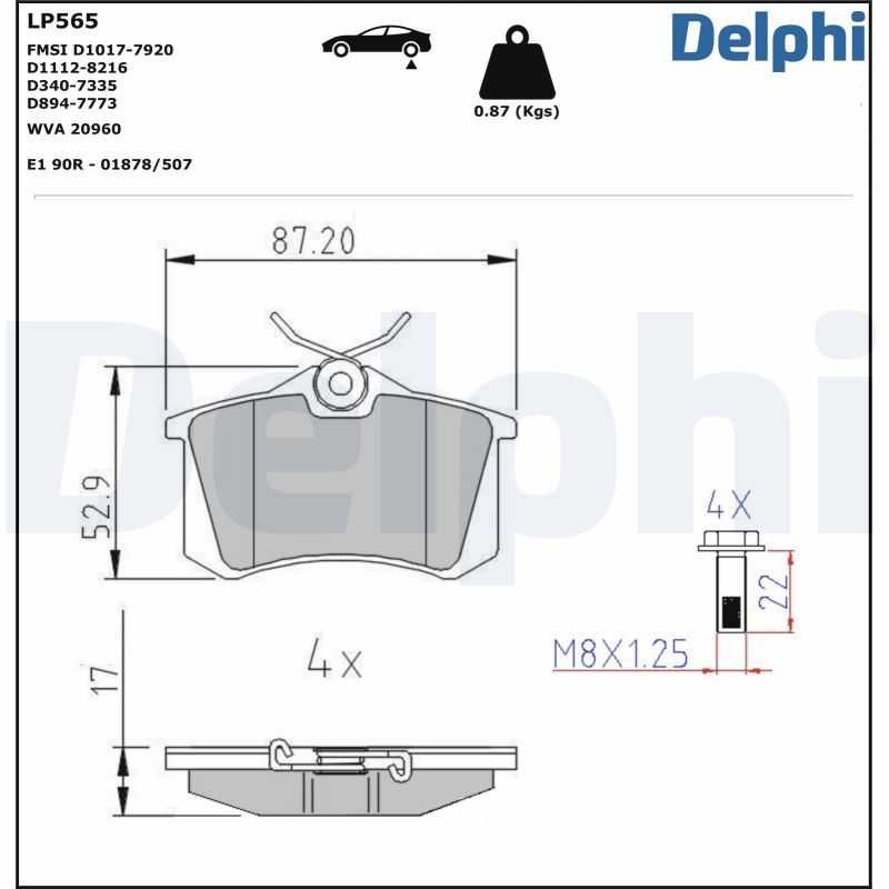 Delphi tarcze klocki tył AUDI A6 C5 VW Passat B5