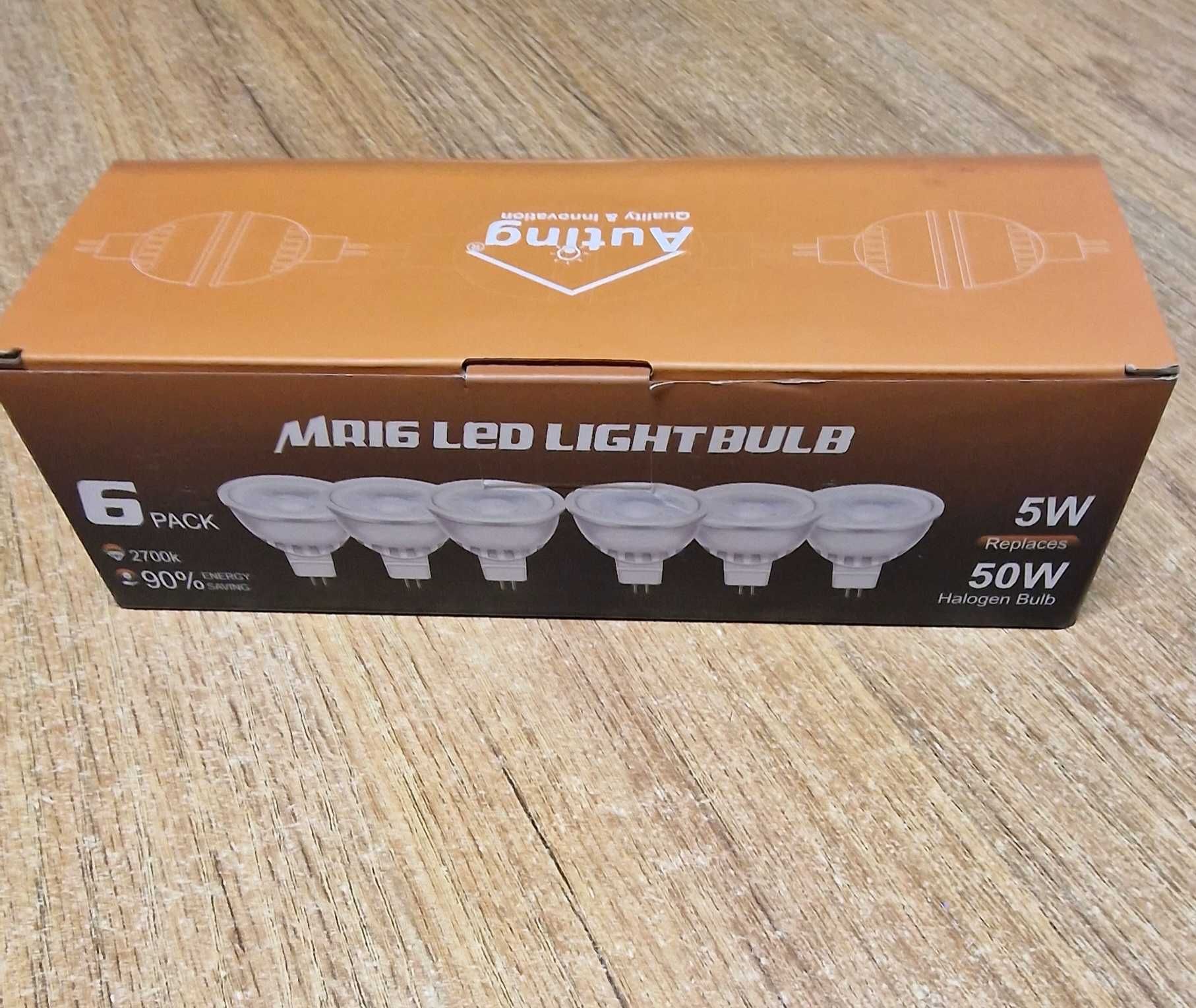 Auting GU5.3 LED ciepła biel MR16 LED 5 W lampa 12 V, 50 W, 2700 K