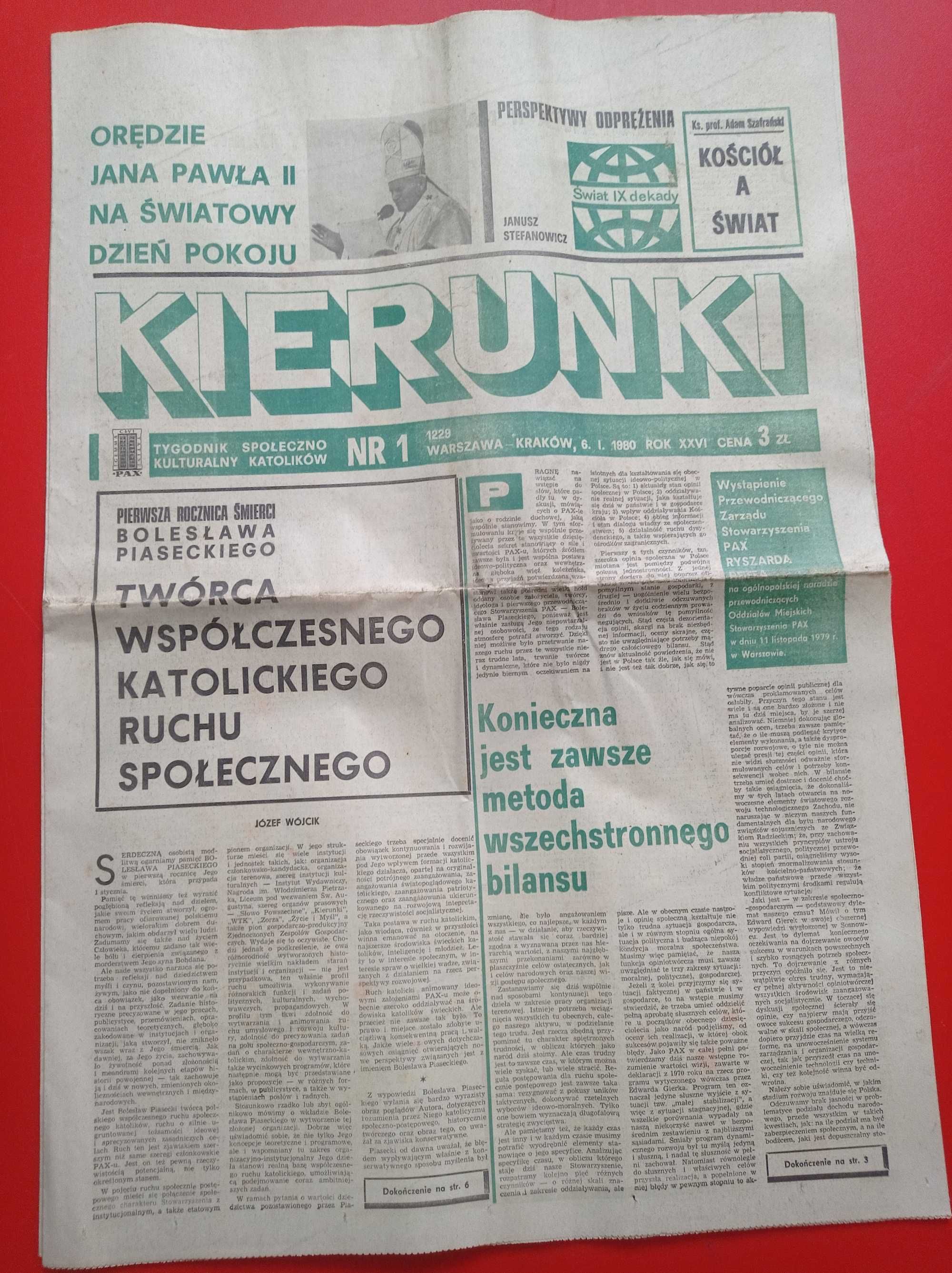 Kierunki tygodnik nr 1 / 1980; 6 stycznia 1980