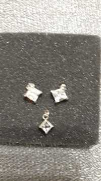 Komplet biżuterii srebrnej kolczyki z zawieszką