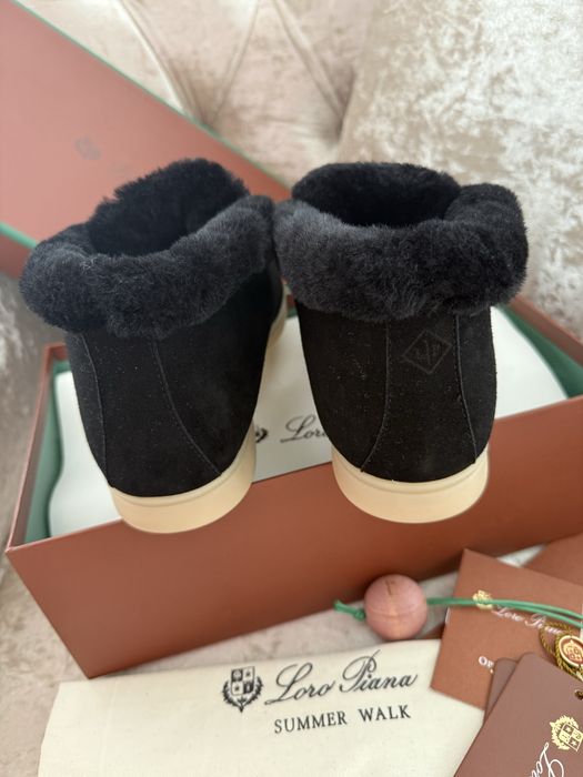 Теплі лофери чорні зимові хутряні лоро піана loro piana