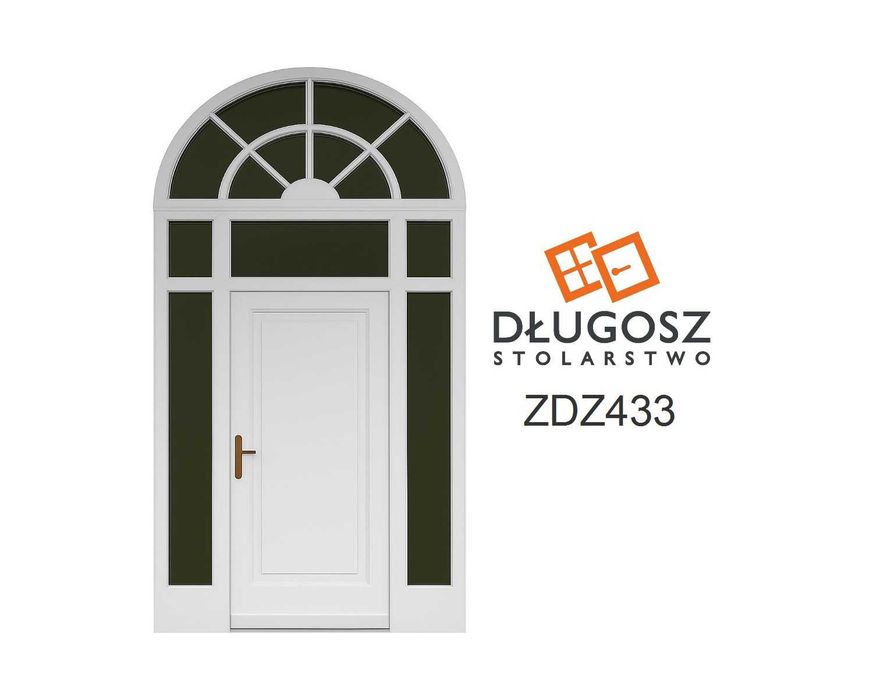 Drzwi DŁUGOSZ zewnętrzne łukowe naświetla Willa Parkowa MG Projekt