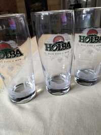 Szklanki do piwa " Holba" - 12 szt grawerowane + 15 podkładek