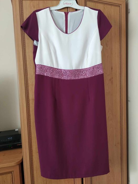 Sukienka z żakietem r. 46 XXL eleganka na specjalne okazje komunie chr