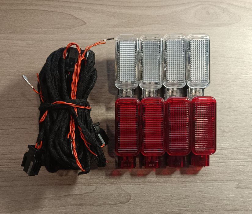 Комплект подсветки дверей Audi проводка с плафонами