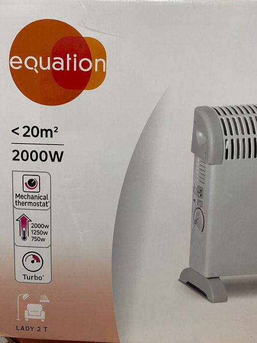 Aquecedor elétrico Equation 2000W — ótimo estado, novo