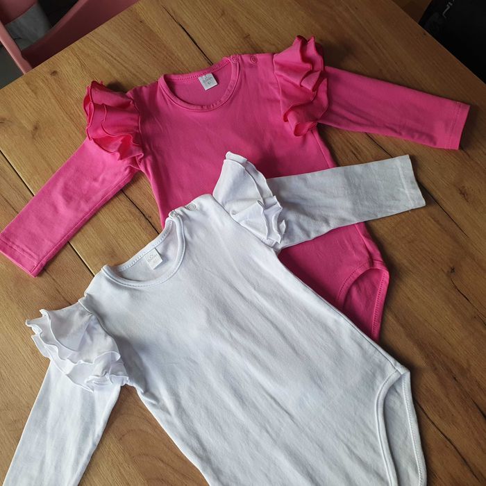 Body długi rękaw z falbankami typu Motylek Olympi KIds