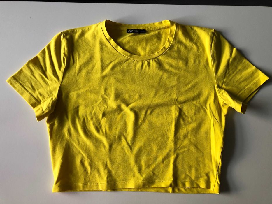 Zara r. XL żółta koszulka, TOP, T-shirt