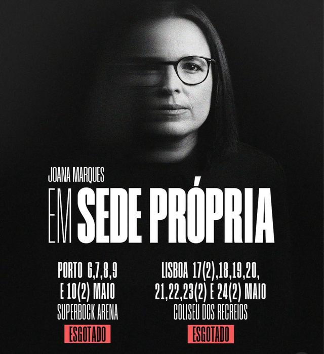 2 Bilhetes Joana Marques - em sede propria 7 de maio