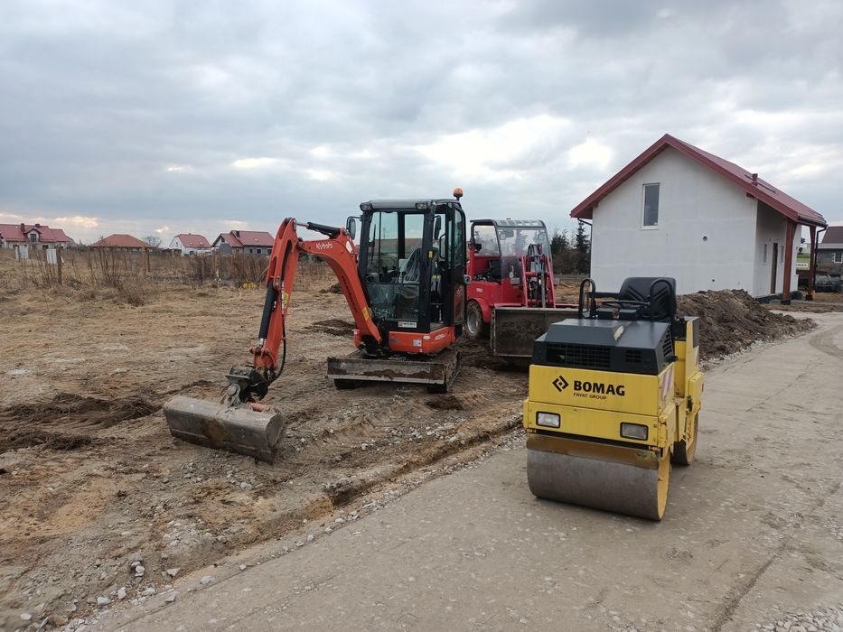 Usługi minikoparką, ładowarką, usługa walcem, drenaże  Środa Ślaska