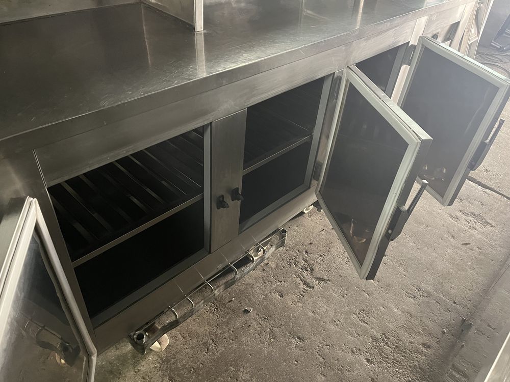 Balcão de Atendimento Refrigeração de 3 portas em inox