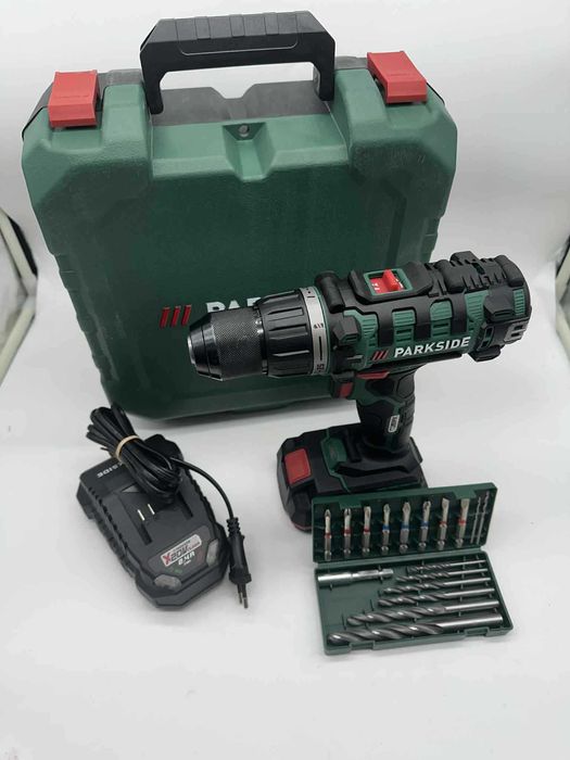 Wiertarko-wkrętarka PARKSIDE PABS 20-Li 20V + Aku +Ład. +Walizka +Bity