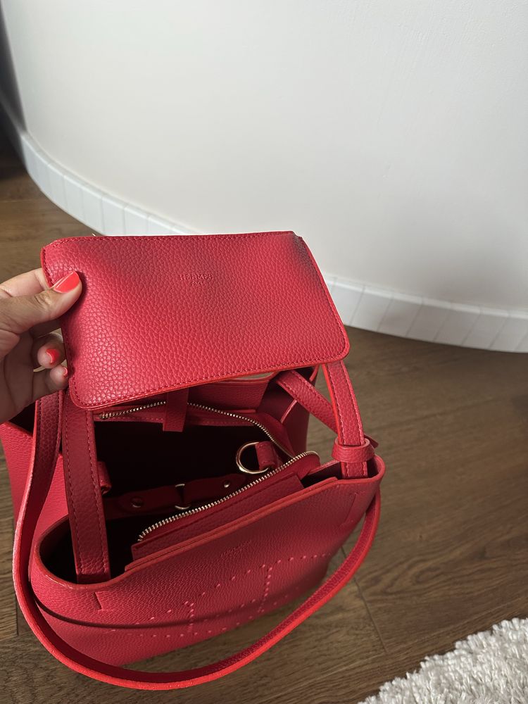 Torebka shopper turecka czzerwona nowa
