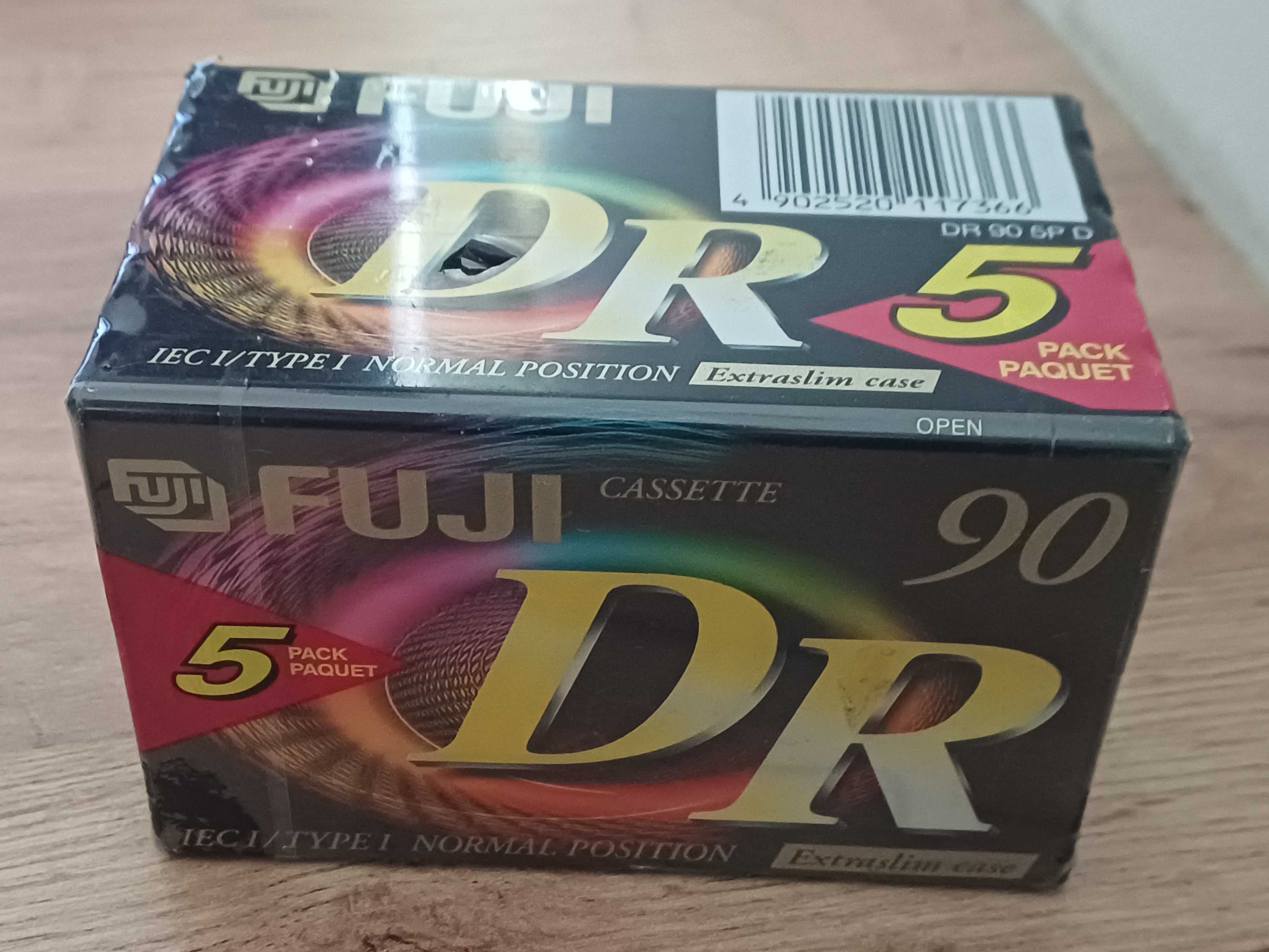 Zestaw x 5-pack kaset FUJI DR C-90 /Nowe/ 5 szt.