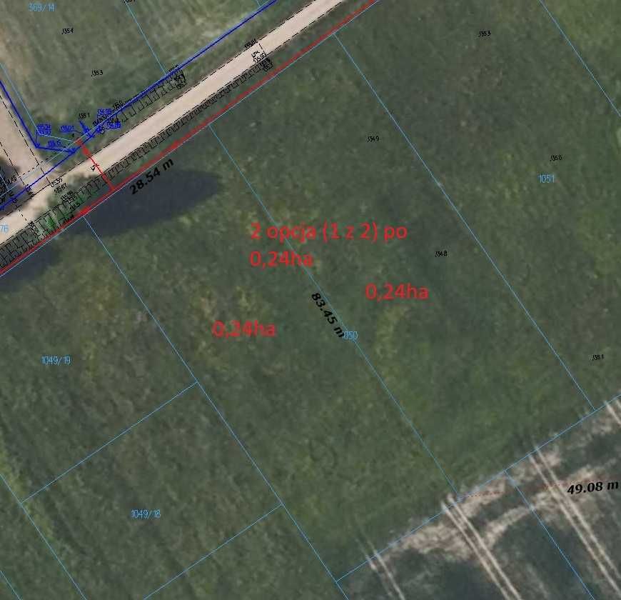 Działka z warunkami zabudowy, Kotły, pow. 0,48ha, lub 1/2 o pow. 0,24