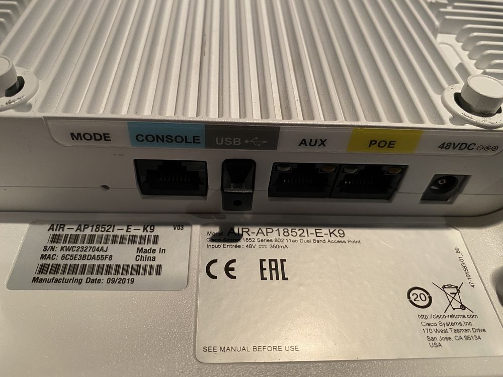 Wi-Fi роутер Cisco AIR-AP1852I-E-K9