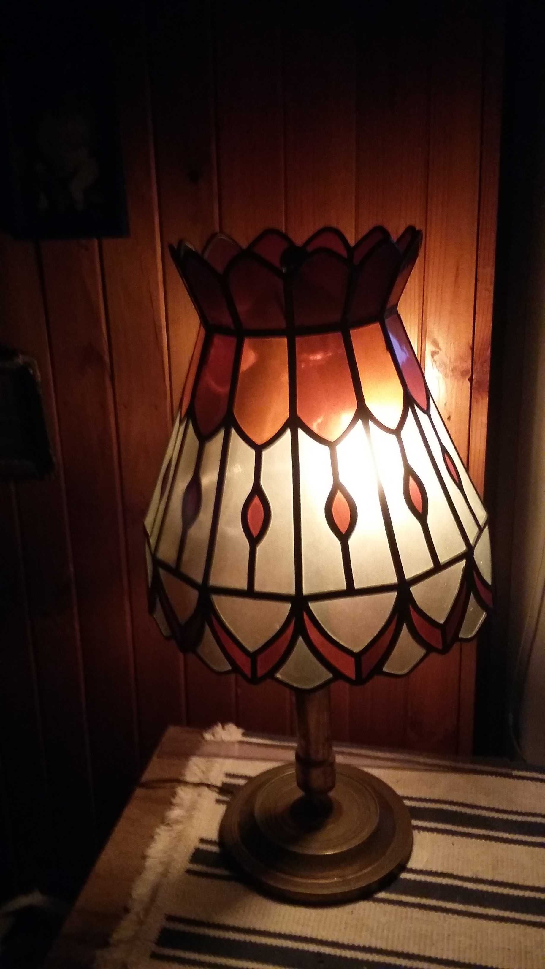 Lampa stojąca witrażowa REKODZIEŁO 1980r unikat