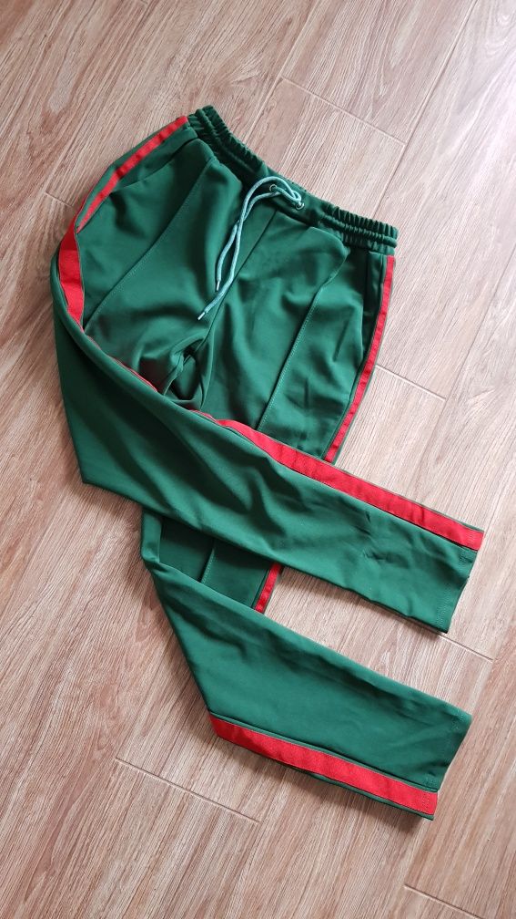 Missguided spodnie zielone z lampasem r  34