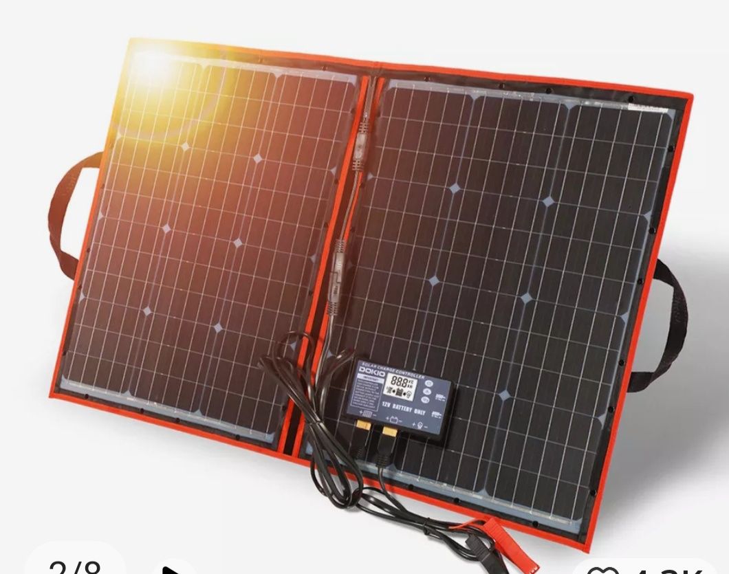 В наявності,сонячна панель DOKIO 80W;100W;150W:200W;300W батарея