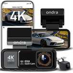 Wideorejestrator 4k kamera samochodowa przód tył Wi‑Fi, GPS 4K UltraHD