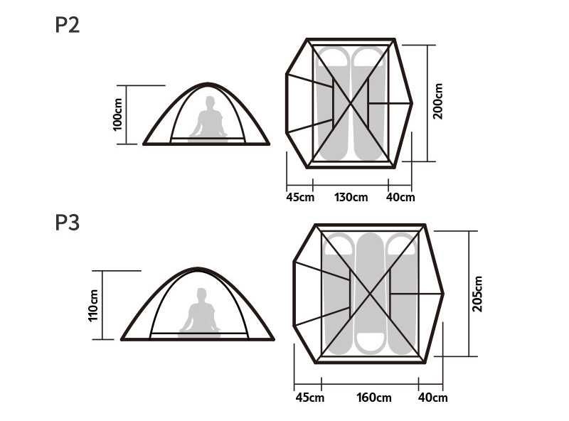 Намет палатка Naturehike P-Series 2 3 Professional