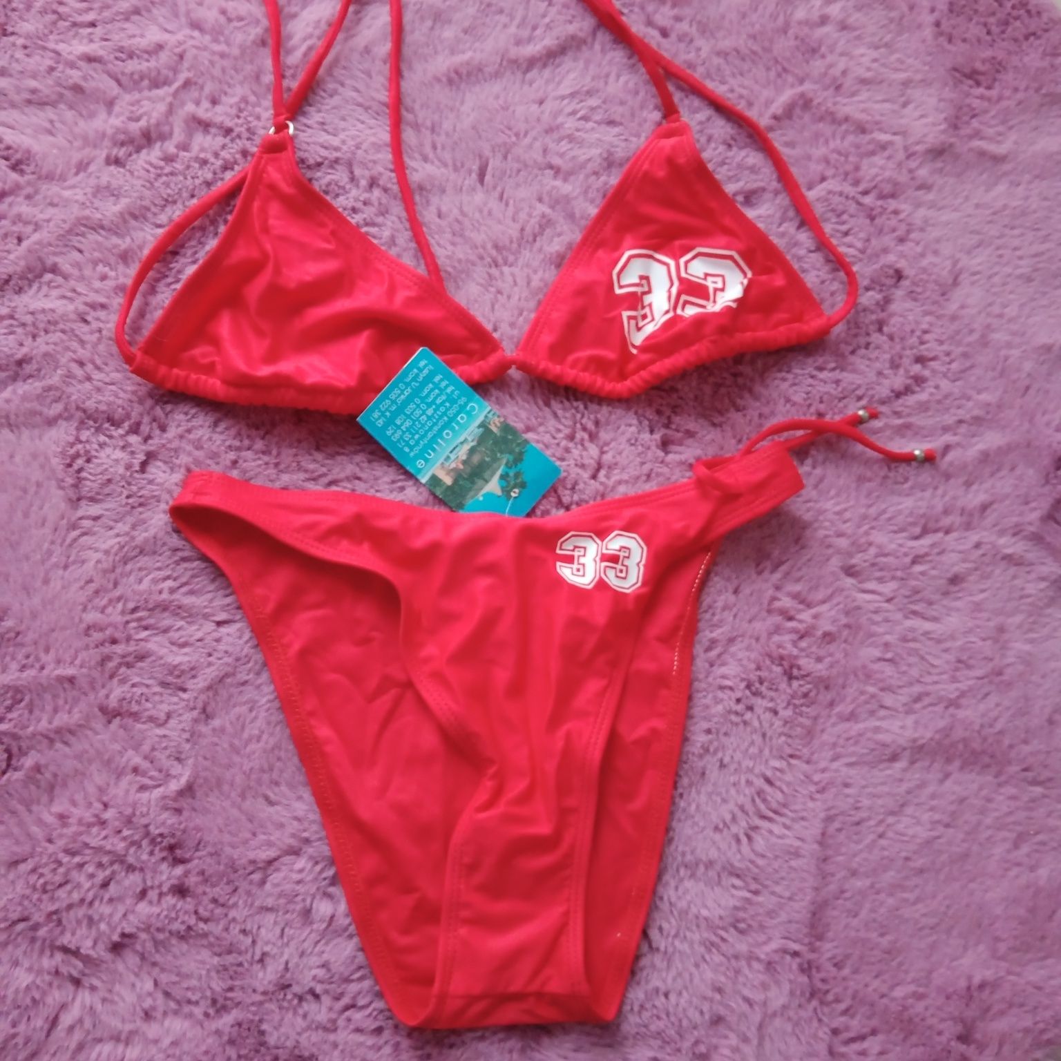 Kostium kąpielowy dwuczęściowy Carolina czerwony M bikini