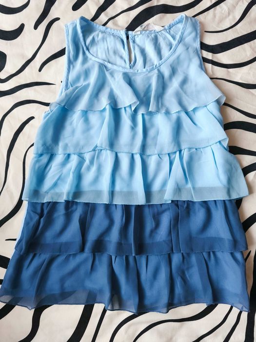 Bluzka falbany niebieska H&M 36