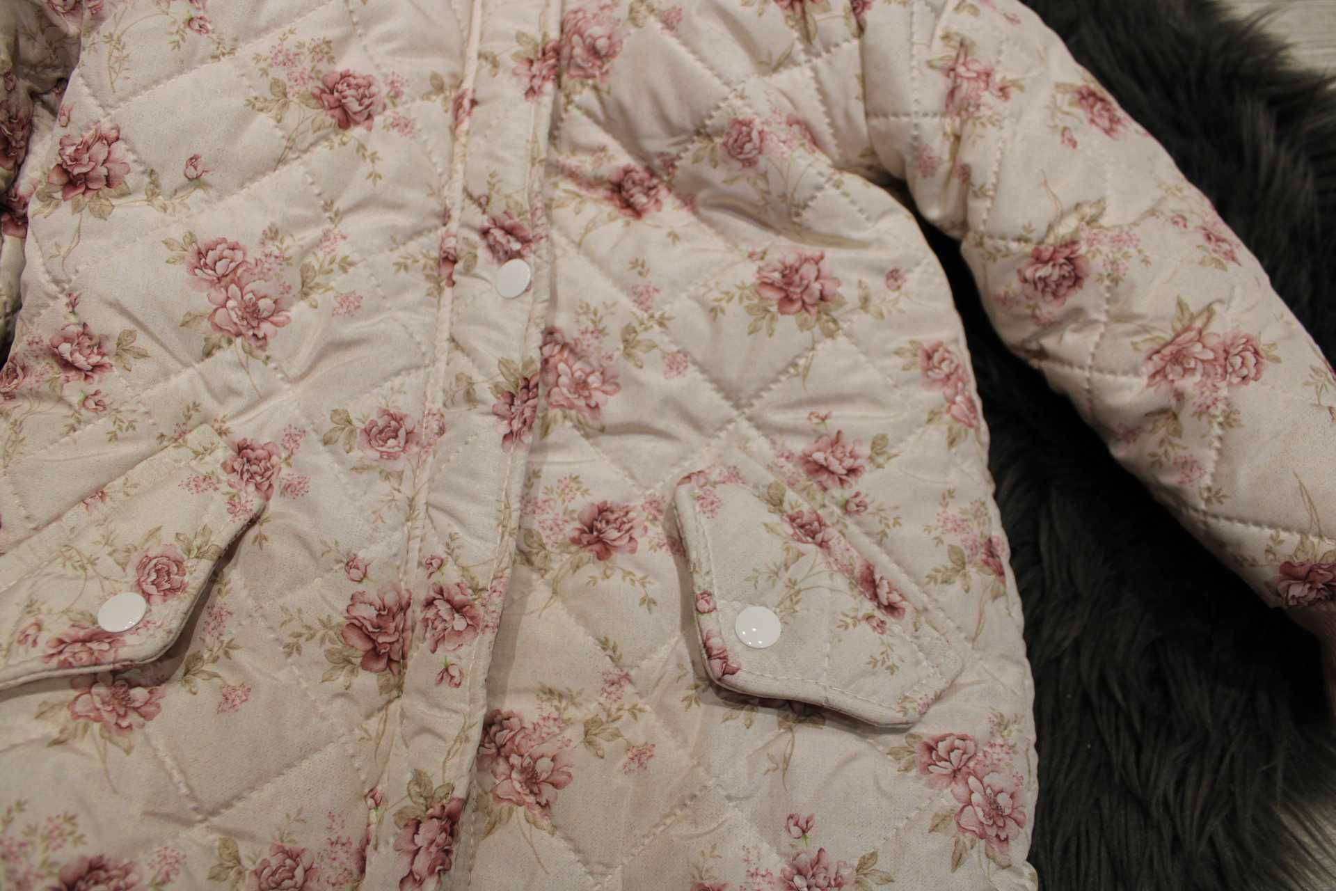 Cudna zimowa kurtka w kwiaty Handmade styl Newbe 122