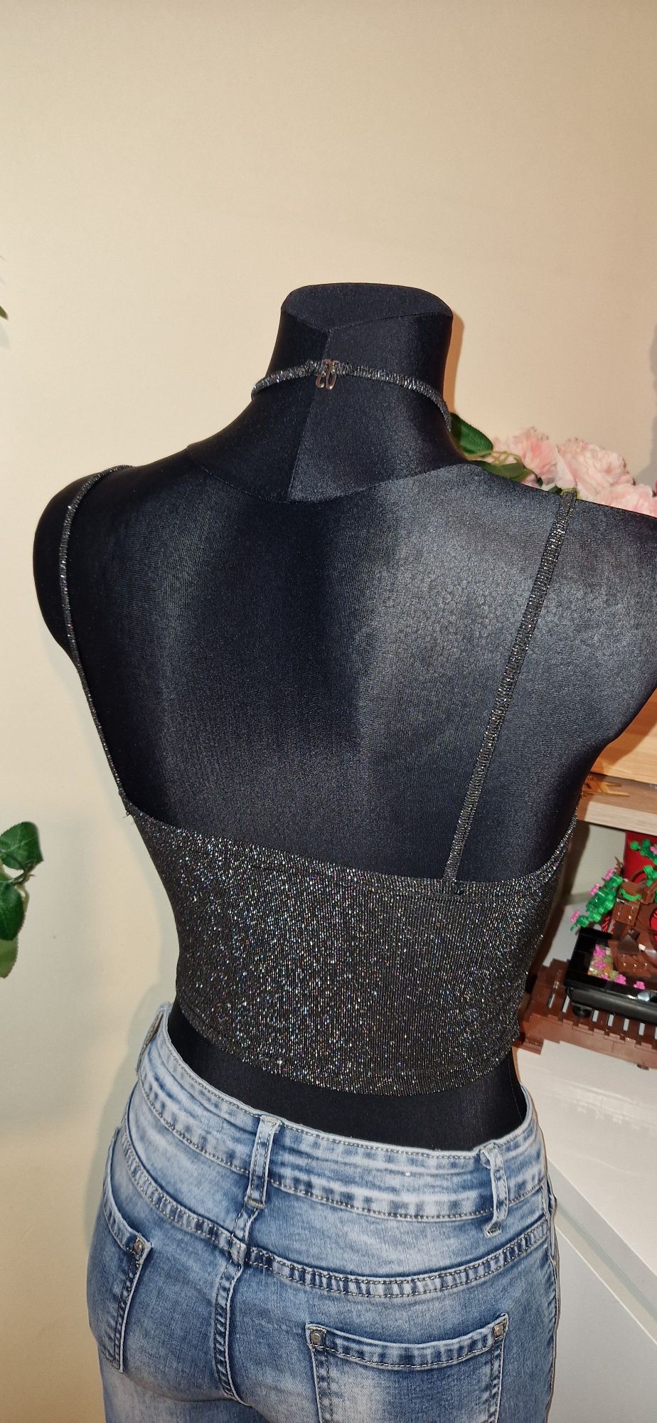 Bluzka czarna  crop top