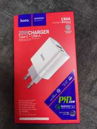 Быстрая зарядка 20w для Apple iPhone, iPad Hoco PD QC type c lightning