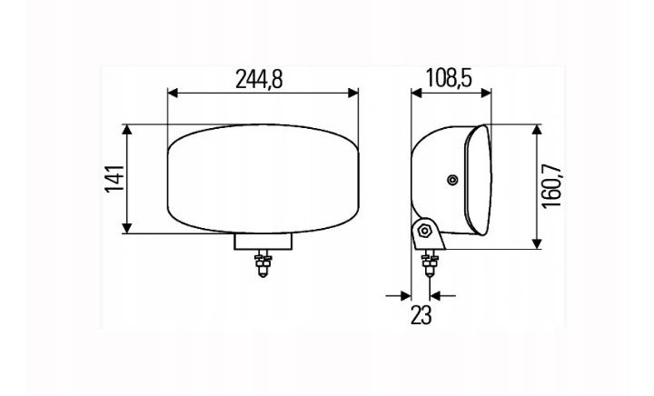 Reflektor / Halogen DALEKOSIĘŻNY + światło pozycyjne HELLA SOLID-STAL