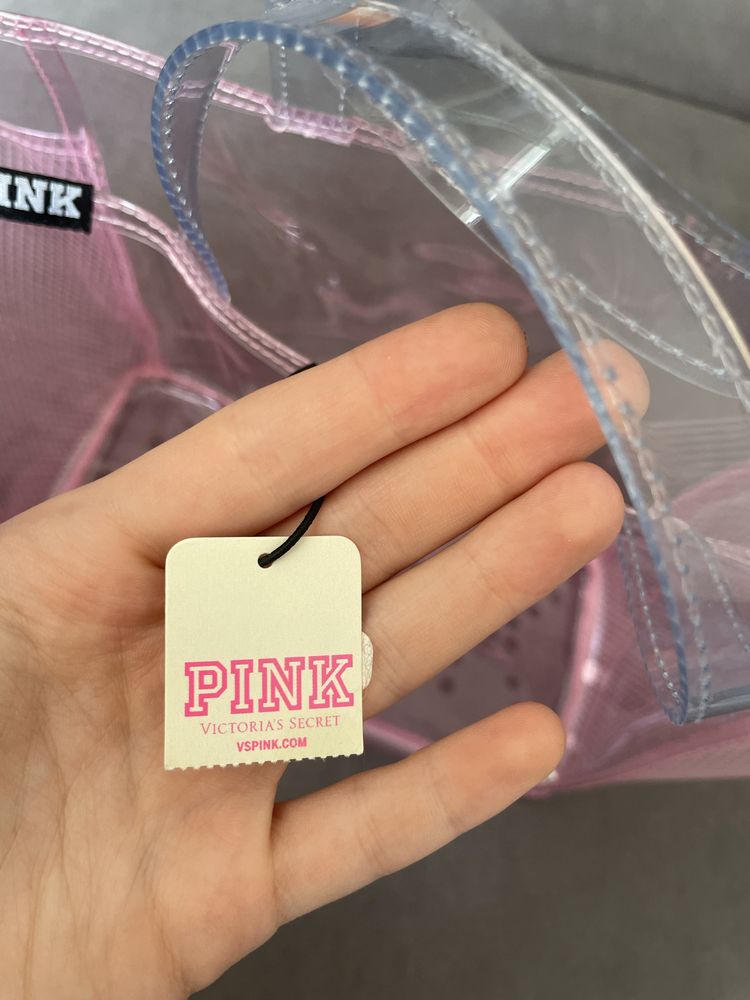 Летняя прозрачная сумка шоппер Victoria’s Secret/Pink
